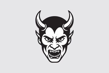 evil face silhouette  Vector