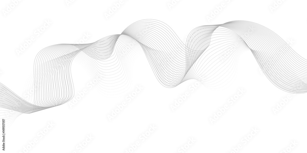 Aufkleber white wave curve lines banner background design. abstract soft wave lines dynamic flowing gray light
