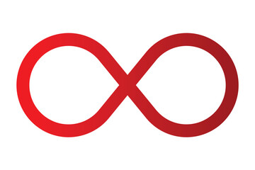 infinity icon, flat style and abstract infinity icon, on white background.
