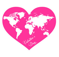 world map heart