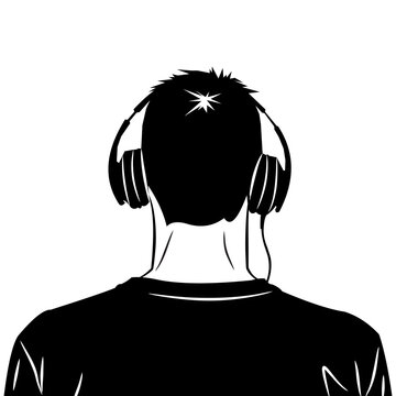 man wearing headphones