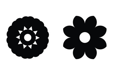 daisy flowers icon, seamless pattern with flowers, isolated on white background.