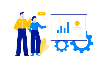 Business professionals analyzing financial data and operational efficiency. Suitable for presentations, reports, articles, and blogs related to business management.