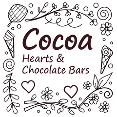 vector floral frame Chocolate vector T-shirt design 