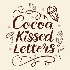 Fototapeta premium merry christmas lettering Chocolate vector T-shirt design 