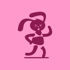vector illustration of a sexy cartoon cat wearing a bikini doing gymnastics movements