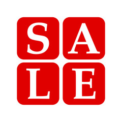 Vector illustration of sale label or sale word with red and white color combination