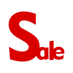 Vector illustration of sale label or sale word with red and white color combination