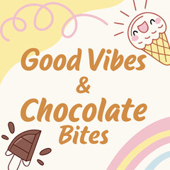 ice cream background Chocolate vector T-shirt design 