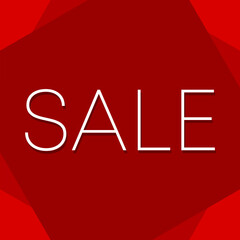 Vector illustration of sale label or sale word with red and white color combination
