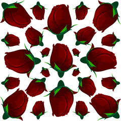 vector illustration of red rose flower decoration and texture