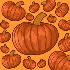 seamless pattern of pumpkins