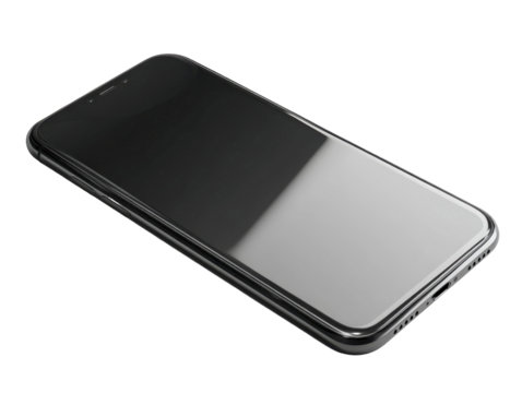 Modern smartphone mockup isolated on transparent background