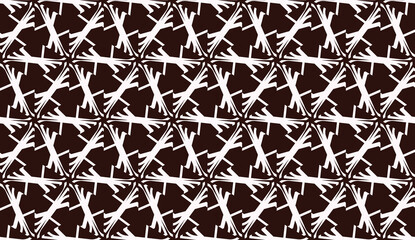 Vector geometric pattern. Triangles curved line. For wallpaper, presentation background, interior design, fashion print. Brown white color. Seamless