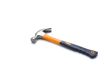 Yellow claw hammer for construction work and DIY projects.
