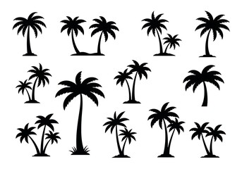 Fototapeta premium Palm Silhouette Collection AI Generated