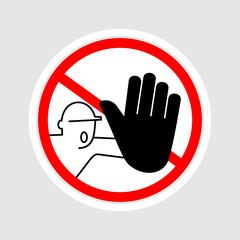 Obraz premium Notice, employee entrance only, sign vector