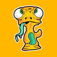 Vector cartoon character of a strange, ugly creature. eye demon, scary creature, scary demon, alien