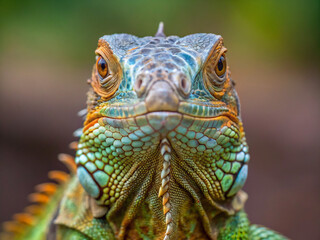 Fototapeta premium iguana on tree. iguana, lizard, reptile, animal, green, wildlife, dragon, nature, wild, eye, zoo, animals, closeup, scales, pet, skin, macro, scale, portrait, tropical, close-up, fauna, head