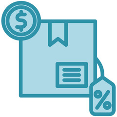 Label Tag dual tone blue color, mini illustration icon. use for modern concept, print, UI, UX kit, web and app development. Vector related to sales, logistic and ecommerce