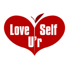 vector illustration of a love logo with the words love yourself