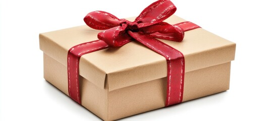 a meticulously crafted gift box wrapped in a shimmering ruby rib