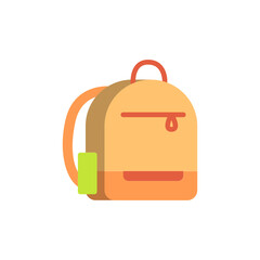 Stylized school rucksack illustration against transparent backdrop for education design