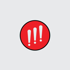 Obraz premium Exclamation mark sign icon flat style illustration