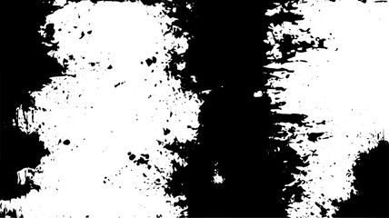 Distressed Vertical Black Ink Grunge Texture on White Background