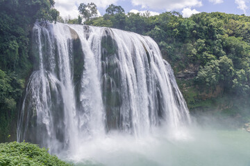 The Huangguoshu waterfall in Anshun, Guizhou, China. Long exposure photography.