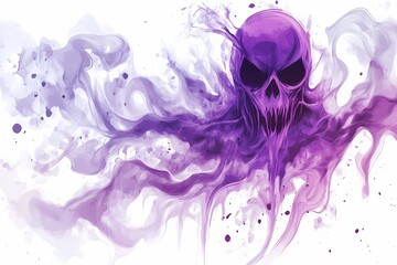 Purple skull smoke design