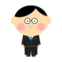 シンプルで可愛いスーツの男性のイラスト