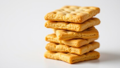 Delicious snack preparation kitchen food photography bright lighting close-up tasty cracker stacks