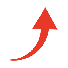 上昇する赤い矢印