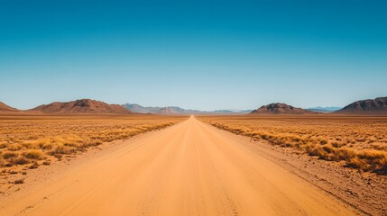 Fototapeta premium Endless desert road stretching across the horizon