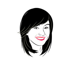 Short haired woman face vector
