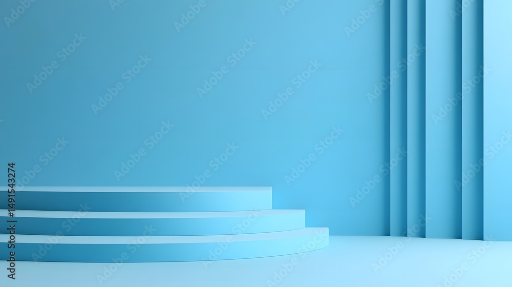 Poster blue gradient backdrop with soft shadows for modern branding