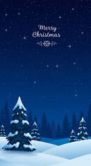 Fototapeta premium Winter Night's Embrace: A Christmas Eve Scene