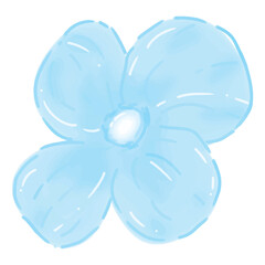 blue flower watercolor PNG illustration