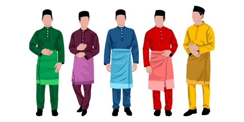 Vector (Baju Kurung) Typical Malay Men's Clothing