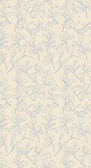 Fototapeta premium Whispers of Spring: A Line Drawing Pattern