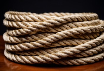 Fototapeta premium Close-up of a pile of strings on a table