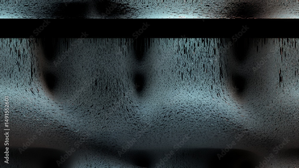 Poster abstract digital rendering showcases a textured surface with dark voids and subtle color variations.