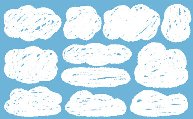 ふわふわ雲の手描きフレーム