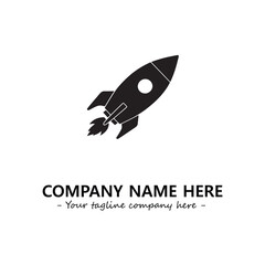 Rocket silhouette logo company design vector illustration