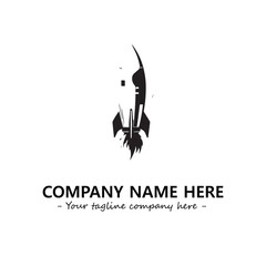 Rocket silhouette logo company design vector illustration