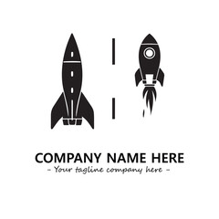 Rocket silhouette logo company design vector illustration