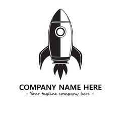 Rocket silhouette logo company design vector illustration