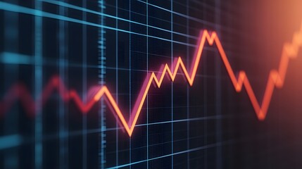 Digital financial chart depicting business growth and investment strategies