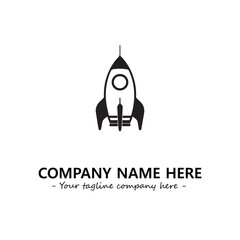 Rocket silhouette logo company design vector illustration